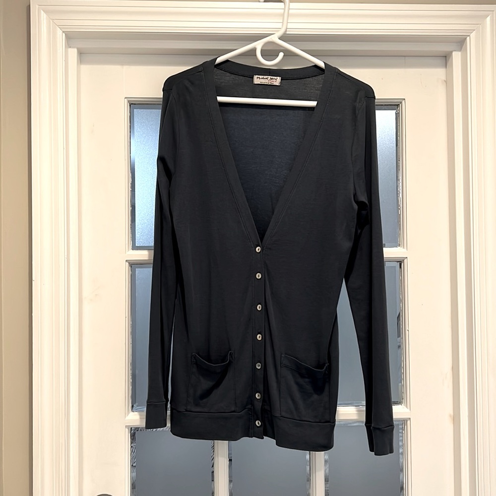 Michael Stars, One Size Fits Most, blue cardigan.